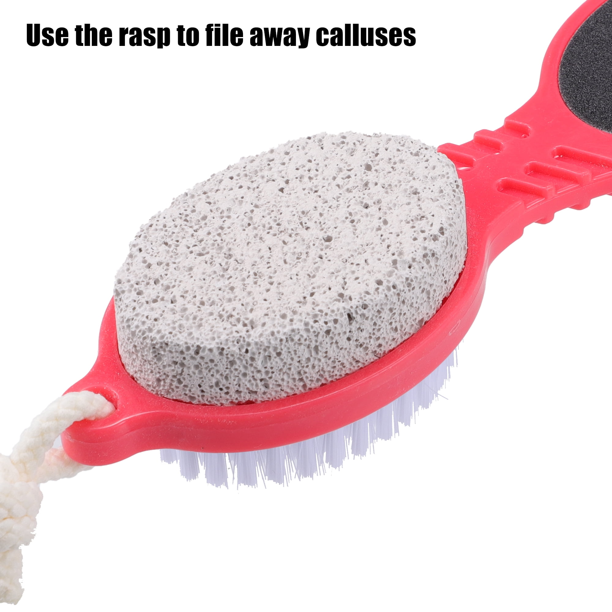 Unique Bargains 1 Pc Multi Purpose Foot File with Foot Scrubber Pumice Stone Foot Rasp Pink