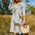 thumbnail image 4 of Cheetah Seamless Pattern Repeat Flare Dress Square Neck Dress Elegant Female Fashion Printed Dress, 4 of 9