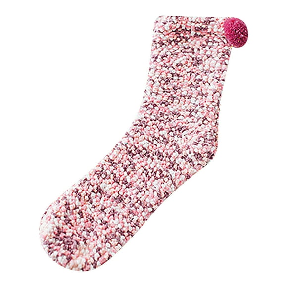 hcuribad Socks for Women, Ladies Cake Coral Fleece Cake Floor Chrysanthemum Yarn Sleeping "Cupcake" With Gift Box, Fuzzy Socks, Ankle Socks for Women B A