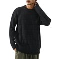 thumbnail image 4 of Wdgfv Men's Crewneck Pullover Sweater Waffle Textured Knitted Sweaters Casual Loose Fit Sweaters with Ribbing Edge, 4 of 7