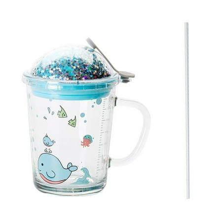 

NUOLUX Japanese-style Glass Straw Cup Practical Water Drinking Cup Storage Bottle