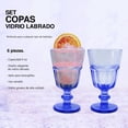 thumbnail image 2 of Juego de 6 copas de vidrio labrado 270 ml, 2 of 5