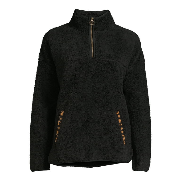 Time and tru sherpa pullover walmart top