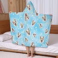 thumbnail image 5 of Corgi Footprint Hooded Bath Towel，50"x30" for Ages 3 To 12 Kids, Quick Dry Lightweight Soft Microfiber Hood Beach Towel Cover Up for Kids, 5 of 7