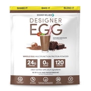 Designer Wellness , Designer Egg, Natural Egg Yolk & White Protein Powder, 24g Protein, Keto and Paleo Friendly, Less Fat and Cholesterol, Dutch Chocolate 12.4 Ounce