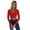 Red, variant on Womens V Neck T-Shirt,Tie Front Straps Tees,Summer Long Sleeve Blouses Women's Midriff-Baring Tops Shirts S-XL