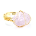 thumbnail image 1 of Granjero Gordo Anillo natural hecho a mano, envuelto con alambre de cobre de piedra natural, anillo de apertura ajustable de color violeta claro, 1 of 5