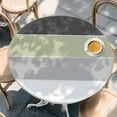 thumbnail image 3 of Grey Green Striped Table Cloth, Round Fitted Tablecloths with Elastic Edge, Farmhouse Modern Wipeable Waterproof Table Cover for Kitchen Wedding 55-60 Inches, 3 of 4