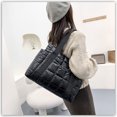 thumbnail image 4 of Bolso de hombro de mujer Sunnimix Acolchado Negro 36x11x30cm, 4 of 8