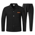 thumbnail image 3 of RUTAYY Men's Outfits Solid Color Long Sleeve Solid Color Jacket and Pants with Drawstring Pocket Casual Breathable Classic Seaside Clothing Sets, 3 of 4