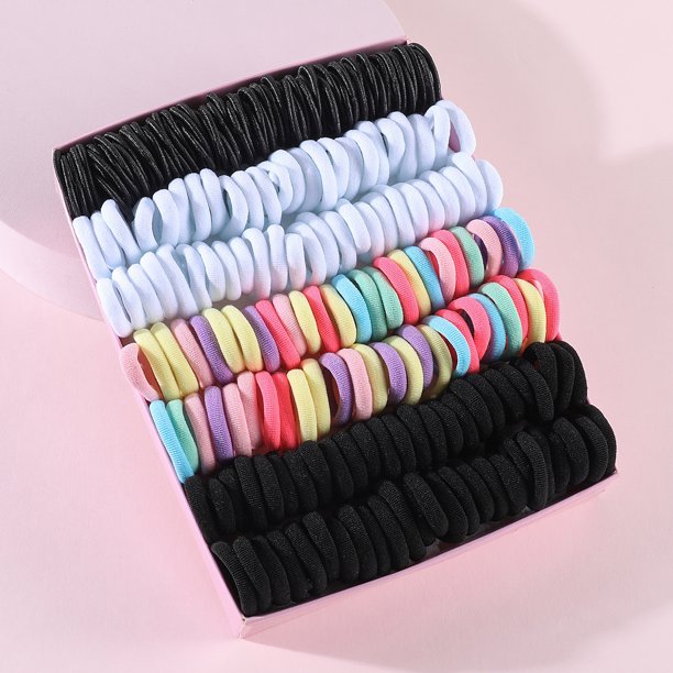 250/300 Uds. Conjunto de bandas para el cabello coloridas para niñas, banda de goma elástica de nailon, coleteros para niños, accesorios para el cabello para niños
