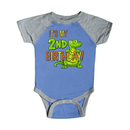 

Inktastic It s My 2nd Birthday with Cute Green Alligator Gift Baby Boy or Baby Girl Bodysuit