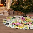 thumbnail image 2 of Cauagu 30" Christmas Tree Skirt Retro Musical Pattern Christmas Tree Decorations Tree Mat for Xmas Decorations Occasion Holiday Home Decor -30", 2 of 7