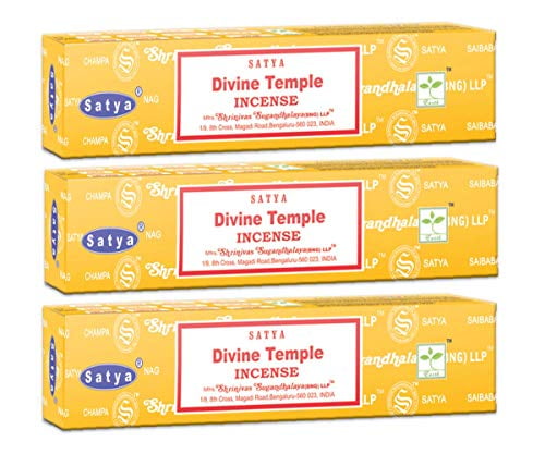 SATYA DIVINE TEMPLE Nag Champa Incense one box 15g *Free Shipping* Newest! NEW 