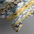 thumbnail image 3 of Blue Pioneer Flower Striped Pattern Rectangle Tablecloth 60"x84",Waterproof Polyester Rectangle Table Cloth, Wipeable Spillproof Polyester Tablecloth for Dining, Camping, Indoor and Outdoor, 3 of 5