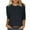 Black, variant on 3/4 Length Sleeve T Shirt for Womens Casual Crewneck Textured Eyelet Tee Shirt Loose Three Quarter Sleeve Tunic Tops