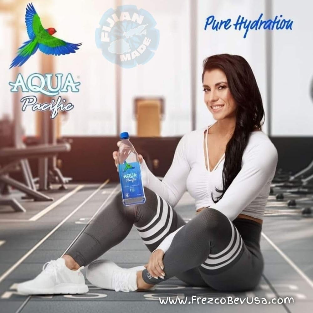 Natural Artesian Bottled Water 500mL / 16.09 Fl Oz (Pack of 24) 100% Natural Electrolytes - Natural pH 8+ Aqua Pacific Bottled Water from FIJI