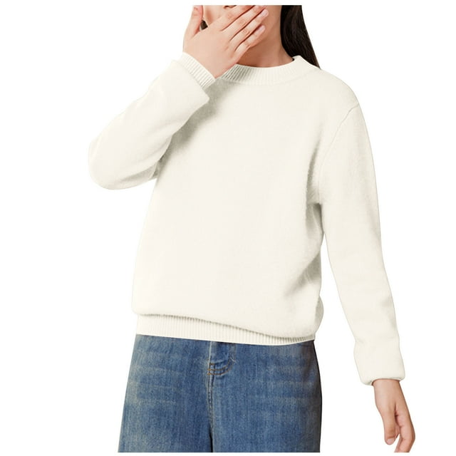 aidice Vêtements pour Tout-Petits Filles Garçons Chandail Col Rond Manches Longues Couleur Unie Décontracté Automne Chaud