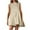 Beige, variant on Enjoytime Summer Mini Dresses For Women Sleeveless Patchwork Pleated Short Dresses Fashion Solid Color Ruffle Party Sun Dress
