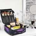 thumbnail image 5 of FORMRS Travel Makeup Bag Large Capacity Train Case Cosmetic Organizer with Adjustable Dividers, Purple Street, 5 of 8