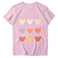 thumbnail image 3 of Camiseta de Manga Corta de Cuello Redondo Impresa para las Mujeres Día de San Valentín, Mezcla Ligera de Poliéster para Primavera Verano Otoño, 3 of 7