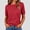 Red, variant on CYMMPU Women's Summer Casual Solid Color Crew Neck T-Shirt, Short Sleeve Relaxed Fit Everyday Basic Tee Gray XL