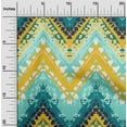 thumbnail image 2 of oneOone Polyester Spandex Turquoise Blue Fabric Chevron Sewing Material Print Fabric By The Yard 56 Inch Wide, 2 of 4