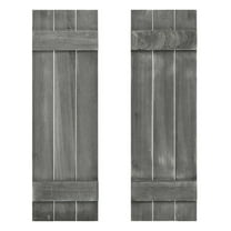 Spaco 36 x 11 Inch Farmhouse Shutters, Paulownia Wood Window Shutters Set of 2, Window Shutters for Windows, Dark Gray