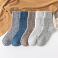 thumbnail image 2 of Brilliant Mens Winter Socks Mens Socks 5 Pairs Socks Unisex Gifts Solid Casual Winter Warm Wool Knit Soft Cotton Thick Vintage Crew Socks clearance clothes under $5.00, 2 of 9