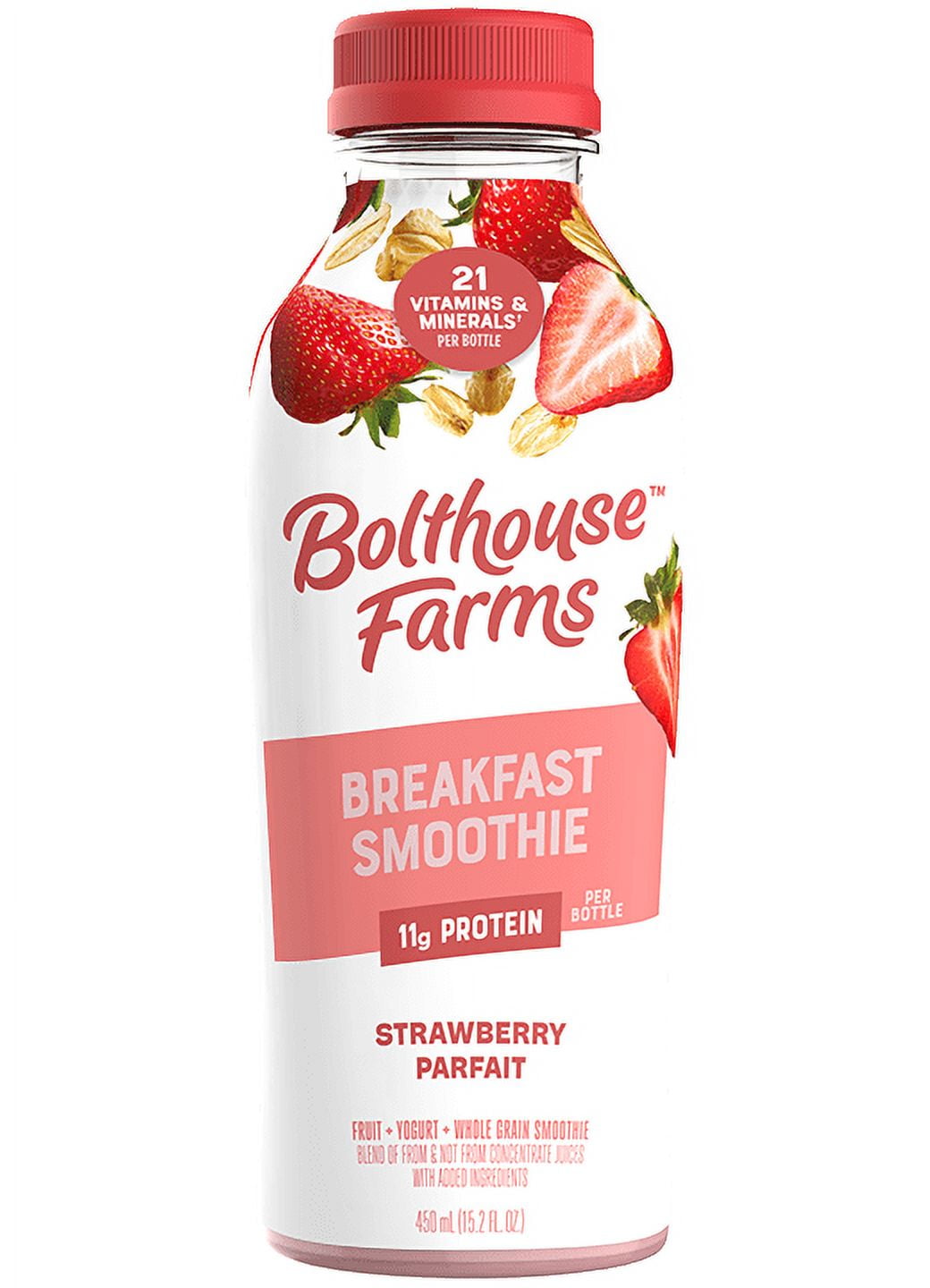 Bolthouse Farms Fruit Smoothie, Strawberry Parfait, 15.2 fl. oz. Bottle