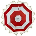 thumbnail image 5 of Northlight Striped Outdoor Macrame Boho Beach Market Umbrella with Tiltt- 6.5' - Red and White, 5 of 9