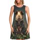 thumbnail image 1 of Fotbe Lotus Leaf Starry Sky Guinea Pig Vestido de Verano sin Mangas para Mujer – Vestido Midi Línea A, Estilo Camiseta Floral, Vestido Playero Casual y Fluido, 1 of 7