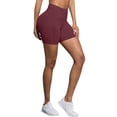 thumbnail image 5 of ClodeEU Women's High Waisted Breathable 3" Athletic Shorts,Lightweight Workout Yoga Shorts Wine,Womens Plus L, 5 of 7