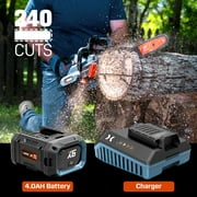 Senix Speedcut 60V Brushless Cordless Chainsaw, 18-Inch, 4Ah Battery & 3A Charger Included,CSX6-M1