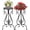 black & black, variant on Metal Plant Stand Indoor Outdoor, Heavy Duty Flower Pot Stands 22.5 Inch Tall, Single Plants Pedestal Table for Planter Patio Farmhouse Garden Porch, Brown(1 Pack)