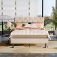 thumbnail image 2 of Full Size Platform Bed Frame with Velvet Upholstered Headboard/Crystal Button Tufted Bed Frame with Wooden Slat Support No Box Spring Needed Beige, 2 of 12