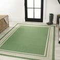 thumbnail image 3 of JONATHAN Y SANTA MONICA 3 x 5 Area Rug, James Border Stripe - Green/Cream, SMB201E-3, 3 of 8