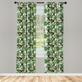 thumbnail image 4 of Ambesonne Botanical Window Curtains, Toucan Birds in Jungle, Each 28" W x 95" L, Olive Green Brown Yellow, 4 of 4