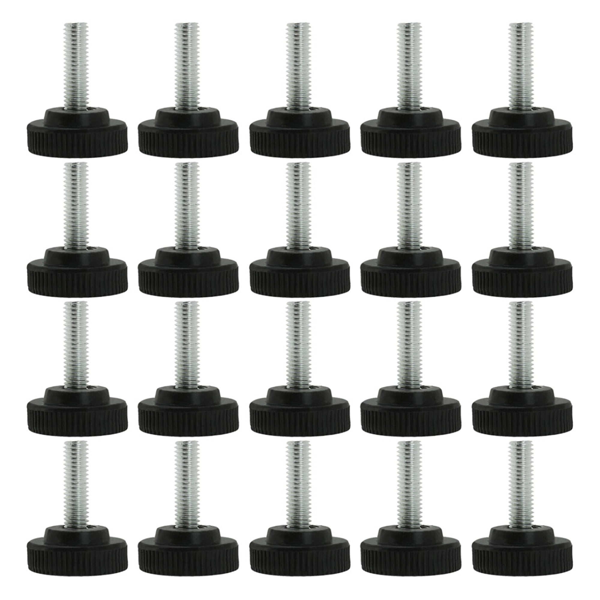 uxcell M8 x 20 x 38mm Screw on Furniture Glide Leveling Feet Floor Protector Adjustable Leveler with T-Nuts for Chair Leg 4 Pack