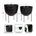 thumbnail image 2 of Kate and Laurel Navara Modern Two-Piece Round Metal Planter Set, 2 Piece Set, Black, Planters for Indoor Plants with Engraved Texture and Size for Large Plants, 2 of 7