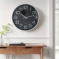 thumbnail image 2 of REGALWOVEN Silent Wall Clock, Non-Ticking Modern Clocks Battery Operated for Home, Kitchen, Living Room Decor Black 12 Inch, 2 of 6