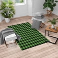 thumbnail image 1 of Plaid Turkish Area Rug, Lumberjack Fashion Buffalo Checks Pattern Retro Style Grid Composition, Carpet for Living Room Decor with Distressed Look, 6.6' X 9.6', Shamrock Green and Black, by Ambesonne, 1 of 4