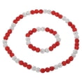 thumbnail image 1 of Conjunto de Collar y Pulsera de Béisbol Uxcell, Collar de Béisbol de 18" y Pulsera de 7.5" (Rojo Blanco, Paquete de 2), 1 of 6