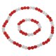 thumbnail image 1 of Conjunto de Collar y Pulsera de Béisbol Uxcell, Collar de Béisbol de 18" y Pulsera de 7.5" (Rojo Blanco, Paquete de 2), 1 of 6