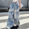 thumbnail image 4 of RUTAYY Toddler Girls Fashion Cute Personality Pants Elastic Waist Wide Leg Jeans Casual Demin Pants With Pockets Trouser Versatile Infants Pants, 4 of 7