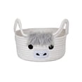 thumbnail image 2 of Highland Cute Cow Basket, Small Shower Gift Basket, Round Woven Rope Cotton Storage, Blanket 0rganizer with Ears Handles, Blanket Towel Decor Storage Bins, 2 of 6