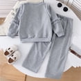 thumbnail image 4 of eczipvz Beach Outfit Toddler Girl Toddler Girl Clothes Sets Fall Winter Warm Sweatshirt Pants Long Sleeve Winter Outfits Grey,5-6 Years, 4 of 9
