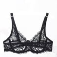 thumbnail image 5 of Risckoth Women's Floral Lace Bra, Solid Bow Decor Adjustable Thin Straps Comfort Daily Lingerie, 5 of 5
