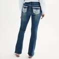 thumbnail image 2 of Juniors' Harper & Ivy Rhinestone Pocket Flare Jeans Color: Black Butterfly Size: 1, 2 of 4