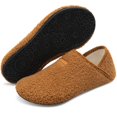 thumbnail image 2 of Pantuflas de lana artificial unisex para hombre y mujer, color marrón 8.5-9.5, 2 of 6